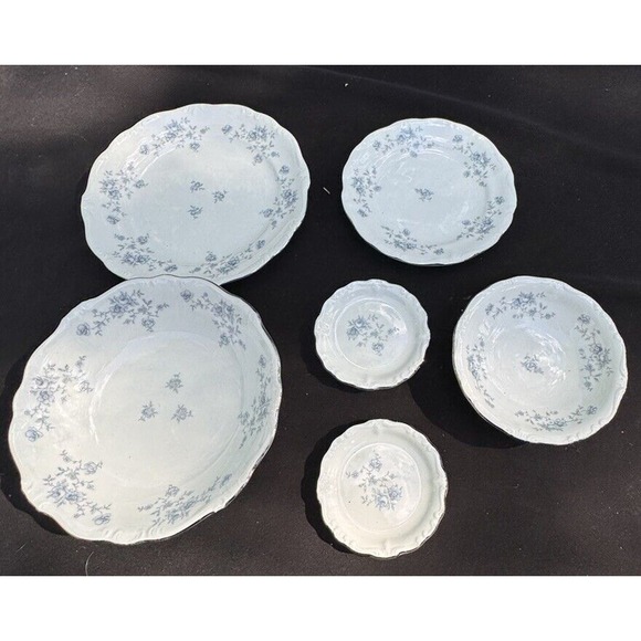 Johann Haviland Blue Garland Fine China Bavaria Germany Lot Of 6 Mint! -A66